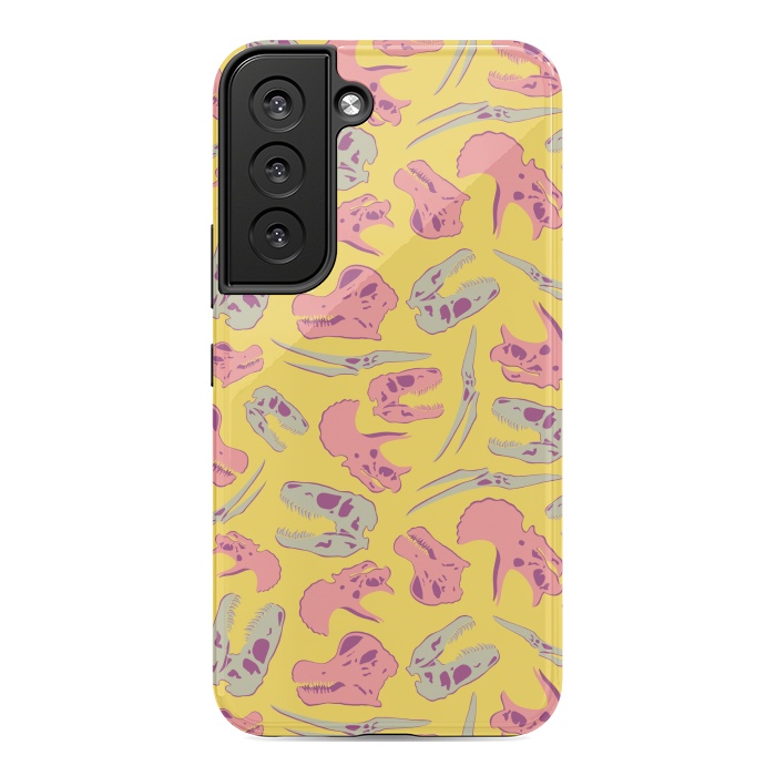 Galaxy S22 StrongFit Skull Roll - Yellow by Melissa Lee