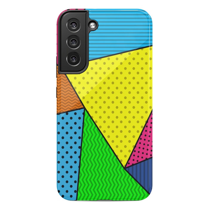 Galaxy S22 plus StrongFit colourful abstract dotted pattern by MALLIKA