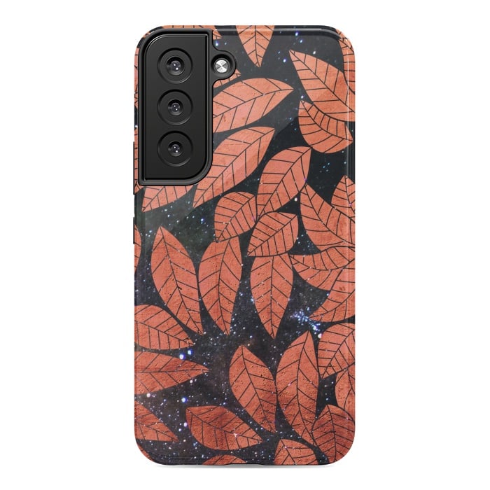 Galaxy S22 StrongFit Rust autumn leaves pattern by Oana 