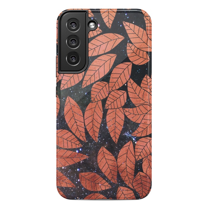 Galaxy S22 plus StrongFit Rust autumn leaves pattern by Oana 