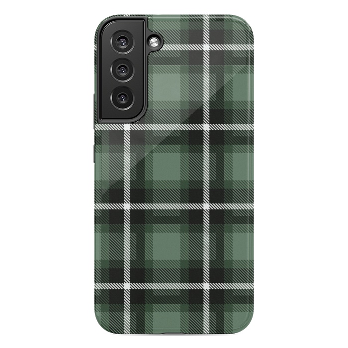 Galaxy S22 plus StrongFit Olive Scottish Plaid by TMSarts