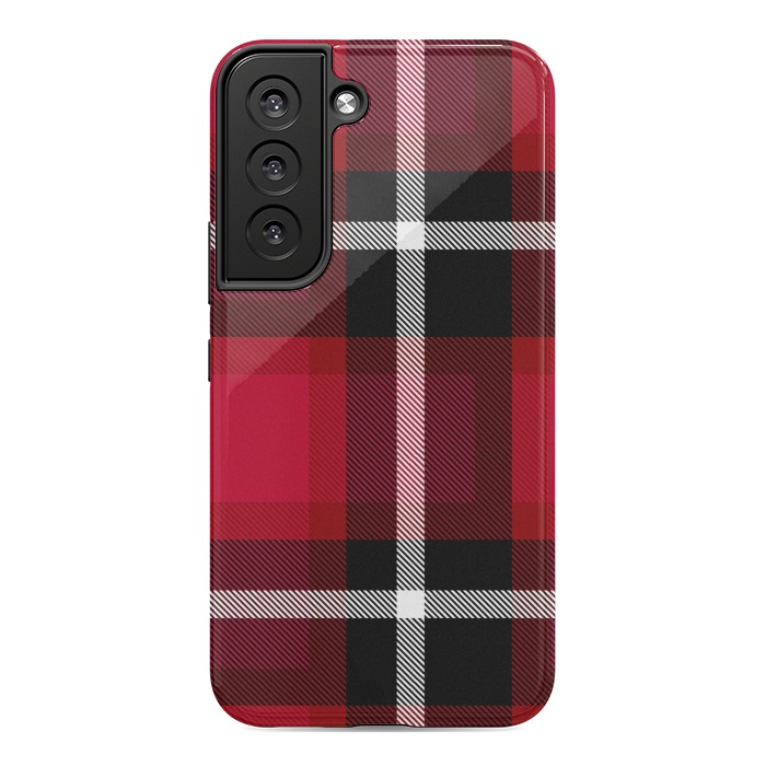 Galaxy S22 StrongFit Red Scottish Plaid by TMSarts