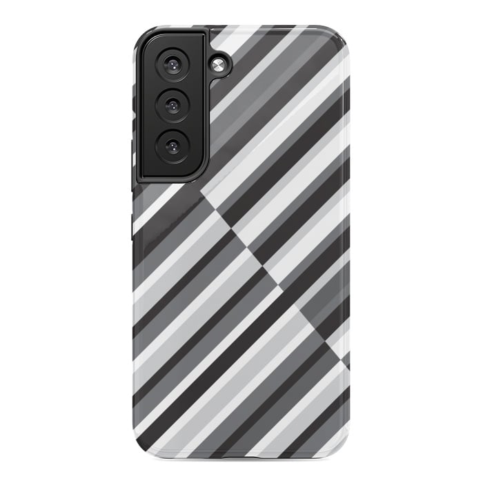 Galaxy S22 StrongFit Black Crossing Striped by TMSarts