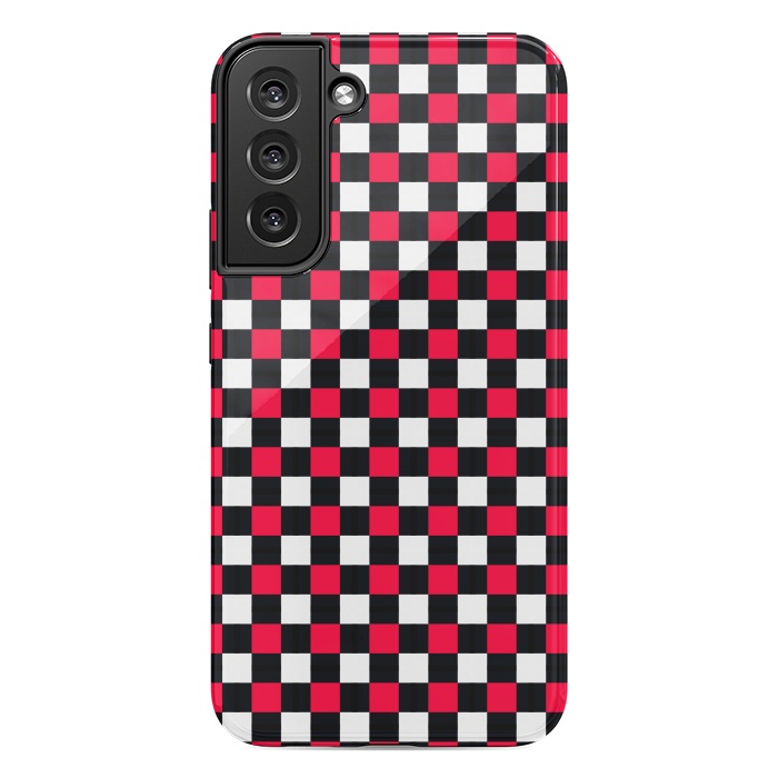 Galaxy S22 plus StrongFit Red and Black Checkered by TMSarts