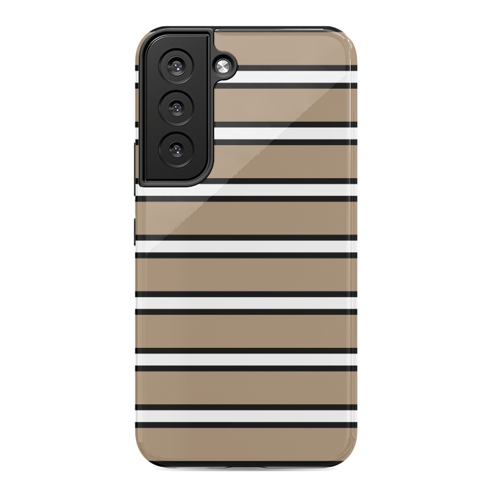 Galaxy S22 StrongFit Khaki Contrast Stripes by TMSarts