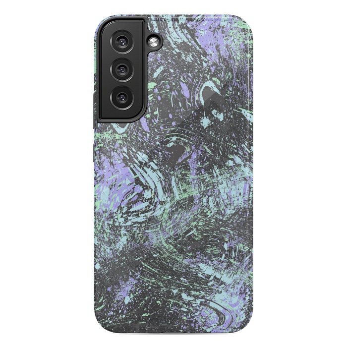Galaxy S22 plus StrongFit Dripping Splatter Purple Turquoise by Ninola Design