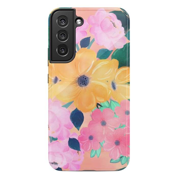 Galaxy S22 plus StrongFit Cute Colorful Romantic Watercolor Flowers  by InovArts