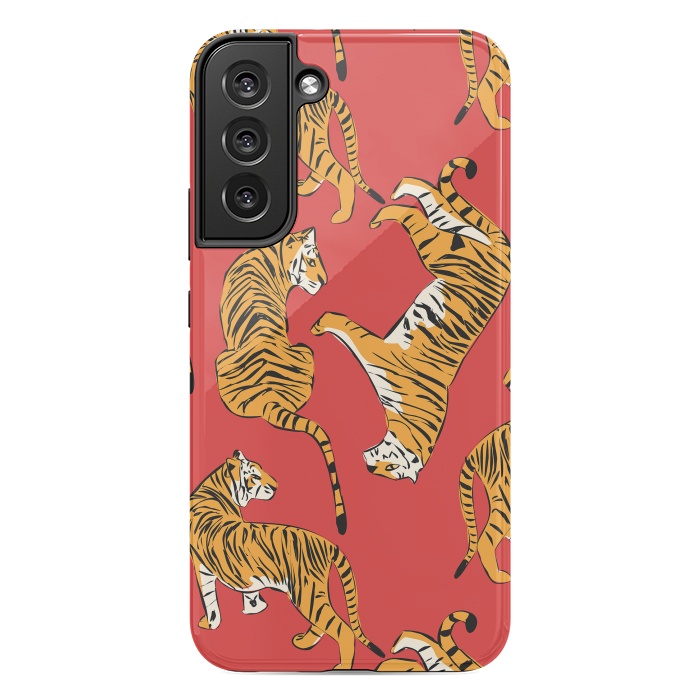 Galaxy S22 plus StrongFit Tiger Pattern, red, 005 by Jelena Obradovic