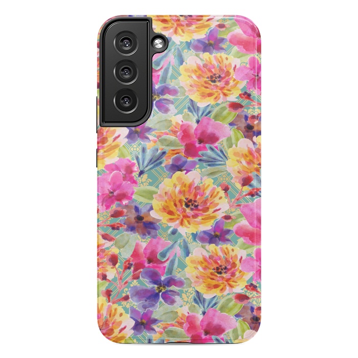 Galaxy S22 plus StrongFit MULTI COLOUR FLORAL PATTERN by MALLIKA