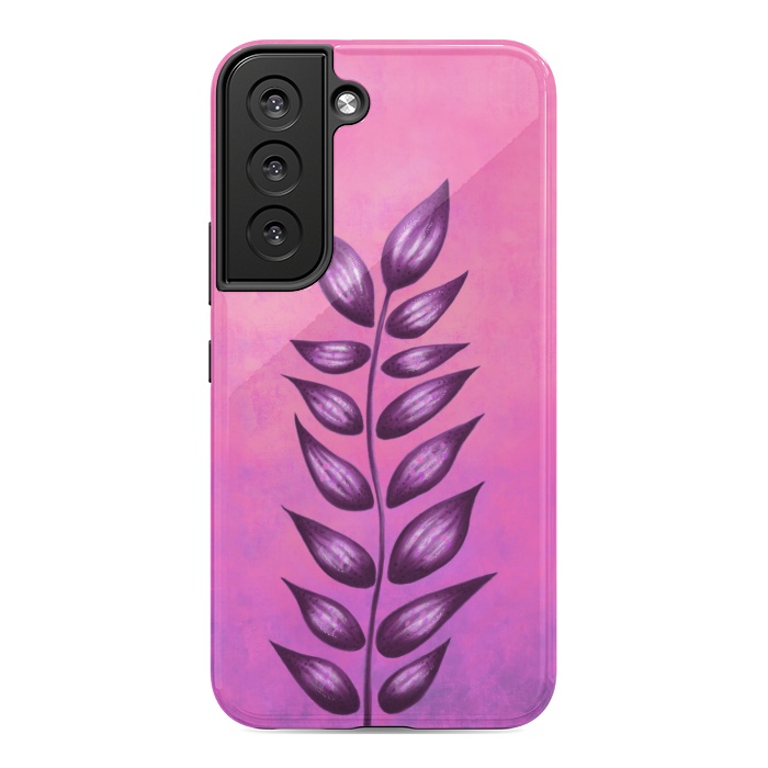 Galaxy S22 StrongFit Abstract Plant Surreal Botanical Art In Pink And Purple by Boriana Giormova