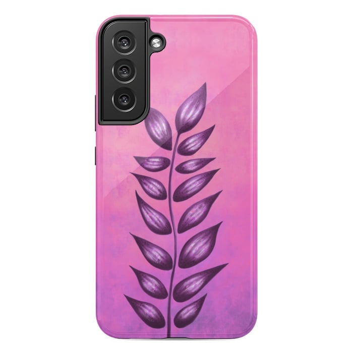 Galaxy S22 plus StrongFit Abstract Plant Surreal Botanical Art In Pink And Purple by Boriana Giormova