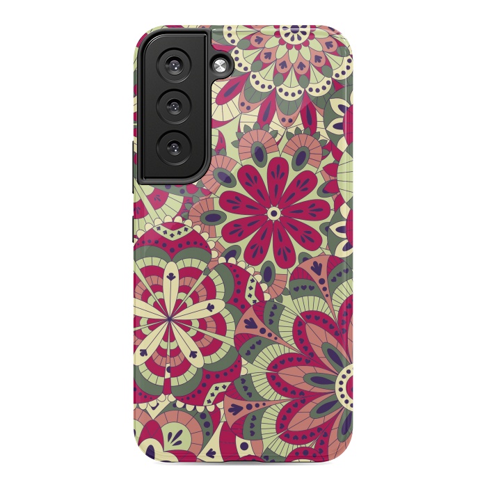 Galaxy S22 StrongFit Floral Made with Many Mandalas by ArtsCase