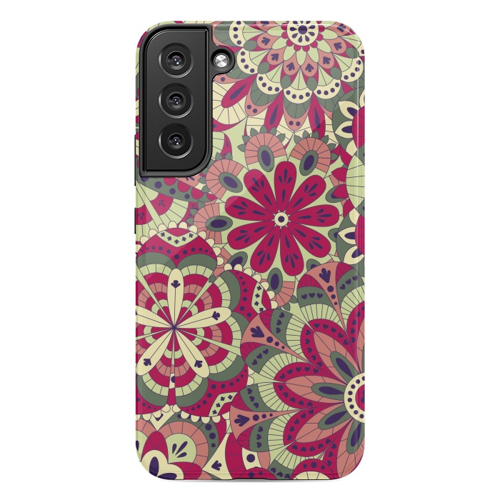 Galaxy S22 plus StrongFit Floral Made with Many Mandalas by ArtsCase