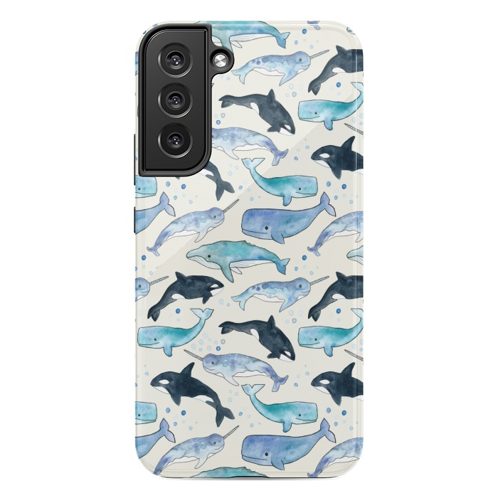 Galaxy S22 plus StrongFit Whales, Orcas & Narwhals by Tangerine-Tane