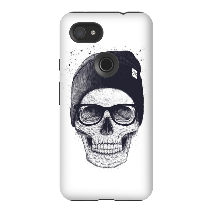 Pixel 3AXL StrongFit Black skull in hat by kodamorkovkart