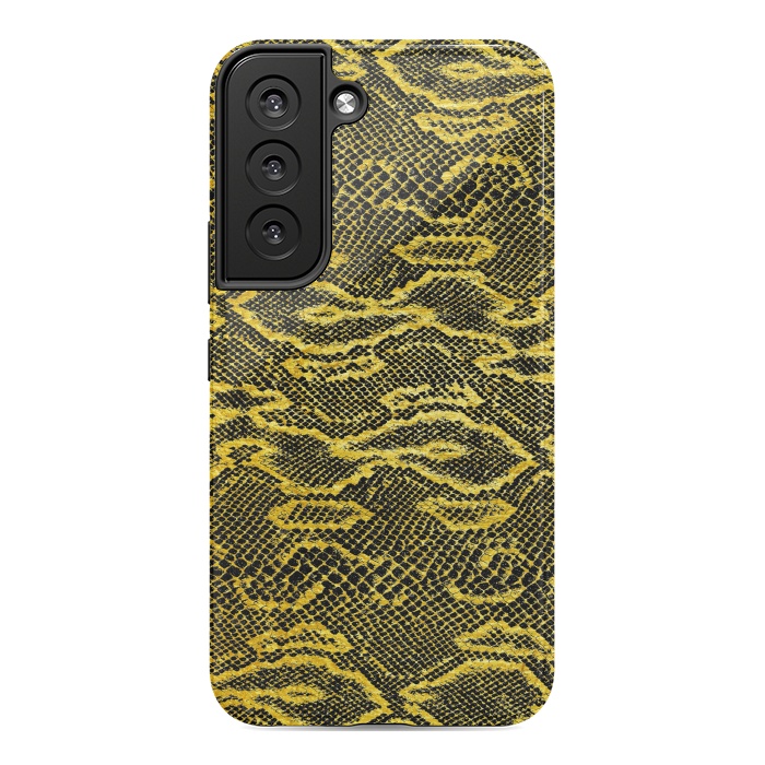 Galaxy S22 StrongFit Black and Gold Snake Skin I by Art Design Works