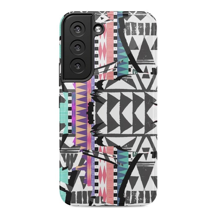 Galaxy S22 StrongFit Colourful African inspired ethnic print by Oana 