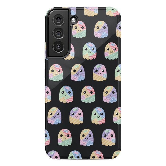 Galaxy S22 plus StrongFit Patchwork ghost pattern by Laura Nagel