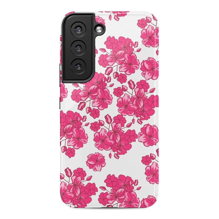 Galaxy S22 StrongFit pink floral print 2 by MALLIKA