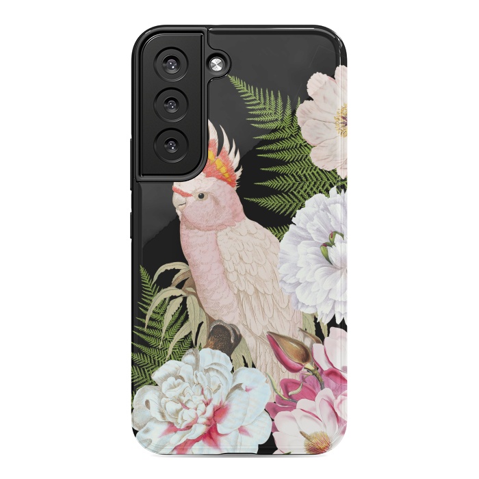 Galaxy S22 StrongFit Vintage Cockatoo in Flower Jungle by  Utart