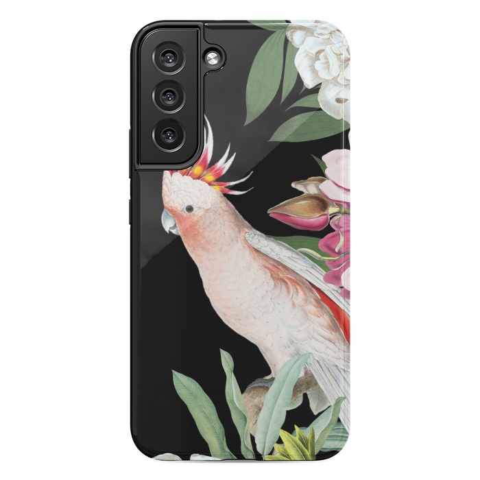 Galaxy S22 plus StrongFit Vintage Pink Cockatoo with Tropical Flowers by  Utart