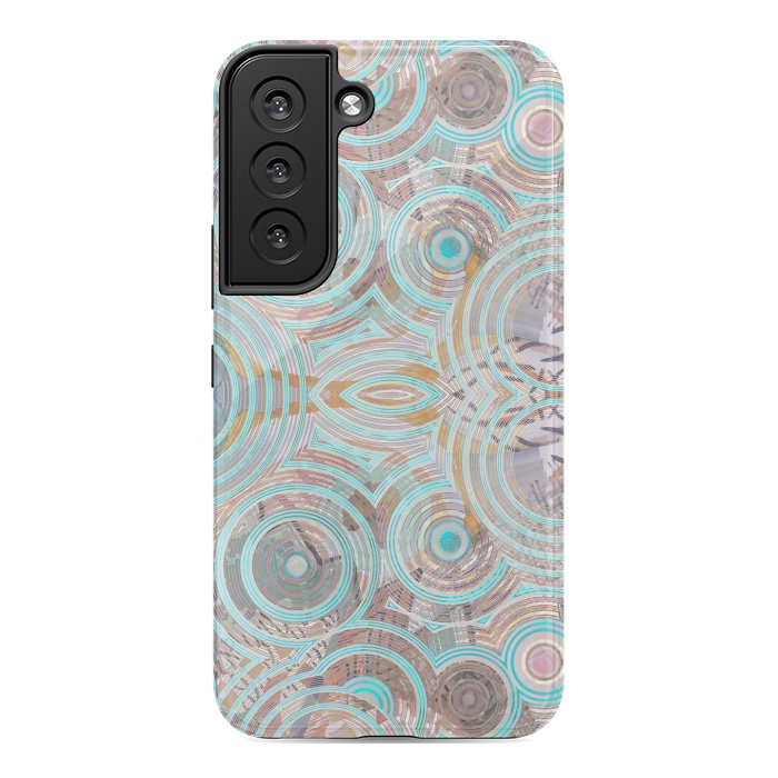 Galaxy S22 StrongFit Pastel playful African inspired circle sketch pattern by Oana 