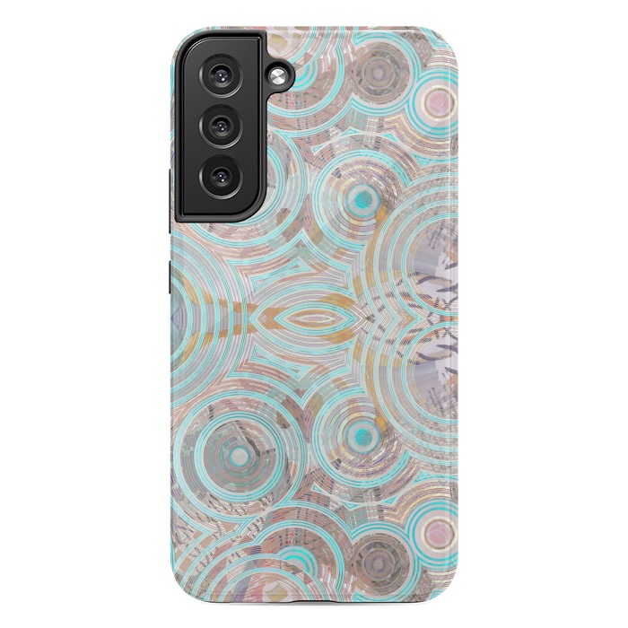 Galaxy S22 plus StrongFit Pastel playful African inspired circle sketch pattern by Oana 