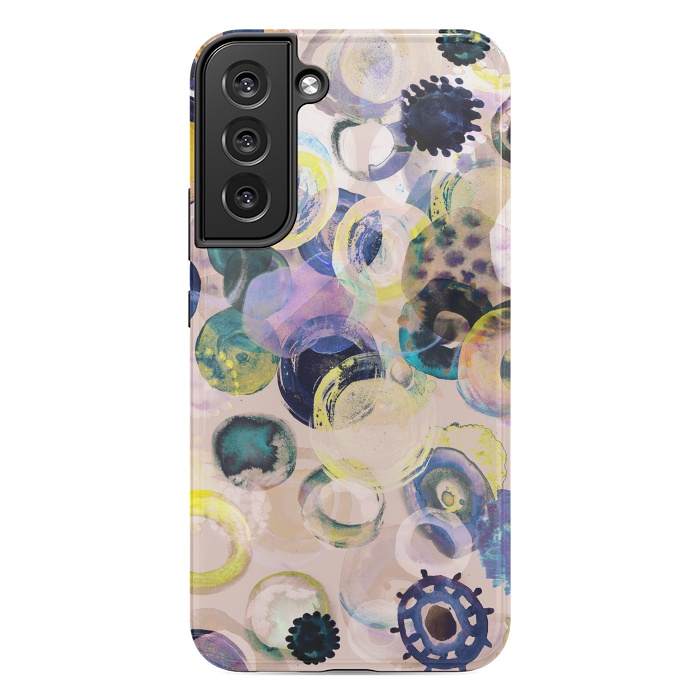Galaxy S22 plus StrongFit Colorful playful watercolour dots by Oana 