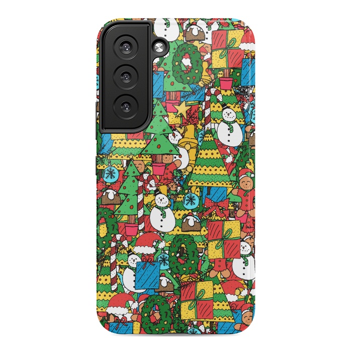 Galaxy S22 StrongFit Merry Christmas pattern by Steve Wade (Swade)