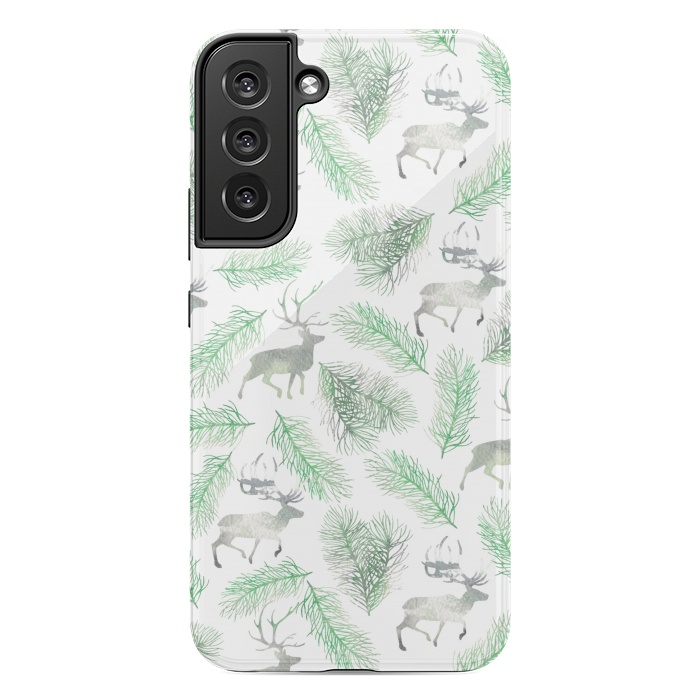 Galaxy S22 plus StrongFit Deer and pine branches by Julia Badeeva