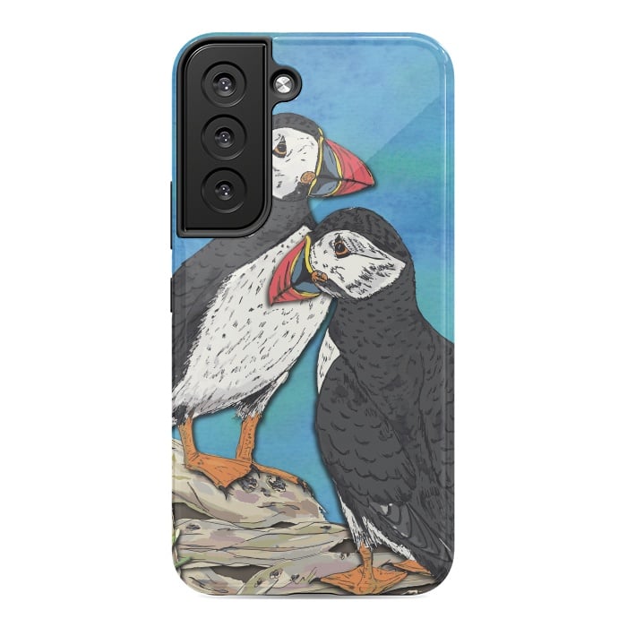 Galaxy S22 StrongFit Puffin Perfection by Lotti Brown