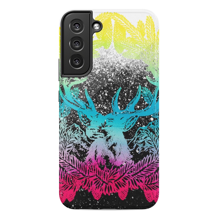 Galaxy S22 plus StrongFit Gradient reindeer and pine leaves illustration by Oana 
