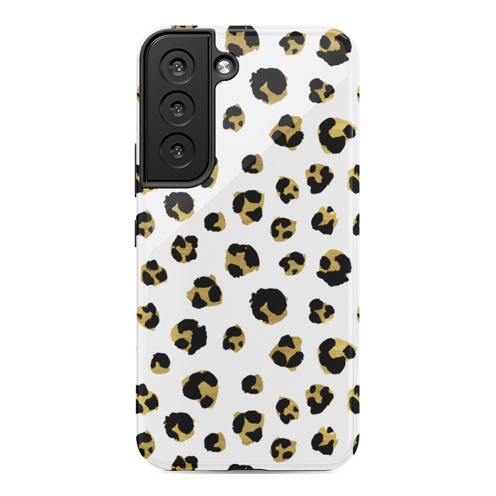 Galaxy S22 StrongFit Leopard. Black and gold by Julia Badeeva