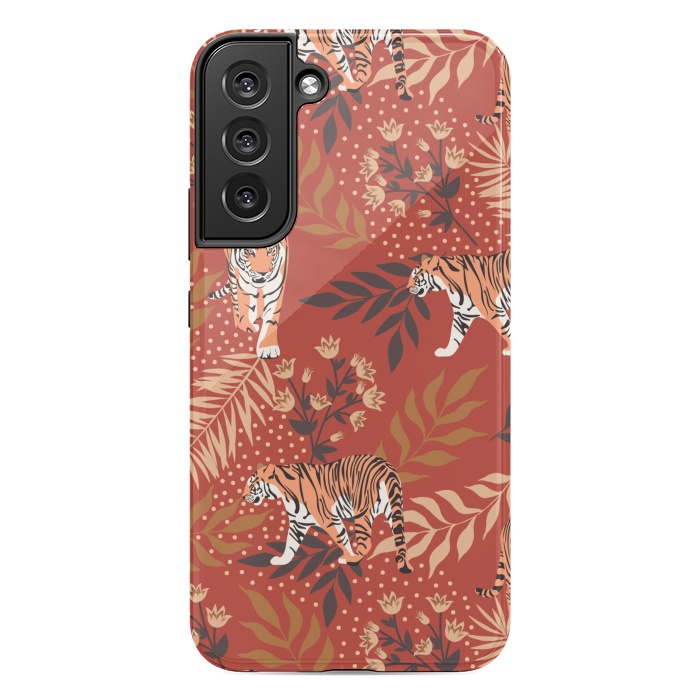 Galaxy S22 plus StrongFit Tigers. Red pattern by Julia Badeeva