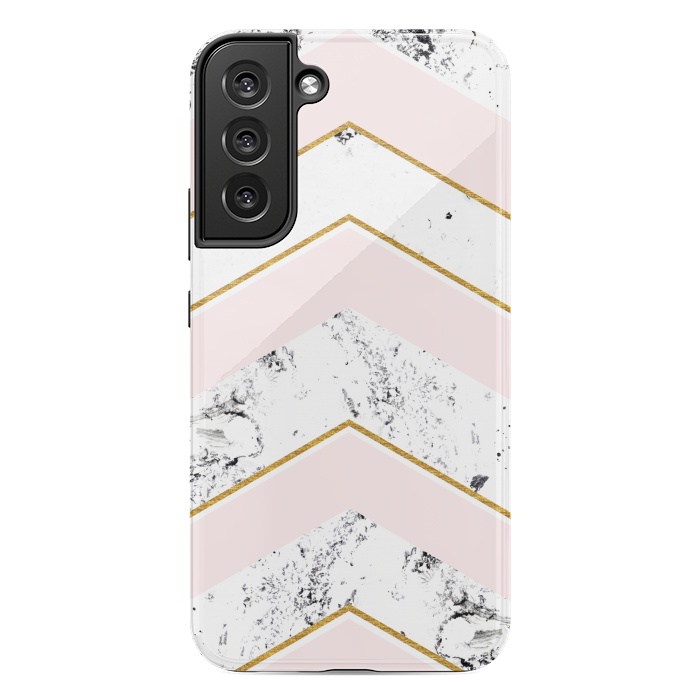 Galaxy S22 plus StrongFit Marble. Pink and gold by Julia Badeeva