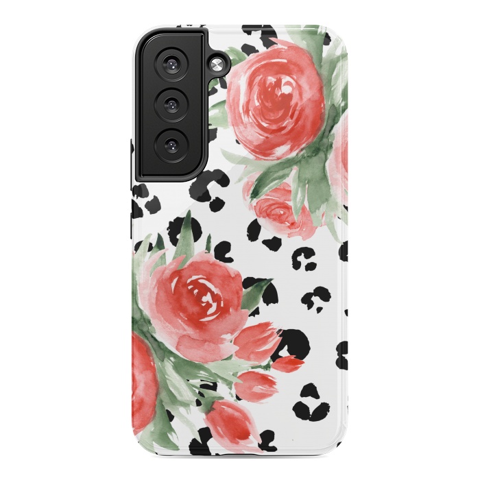 Galaxy S22 StrongFit Roses and leopard by Julia Badeeva