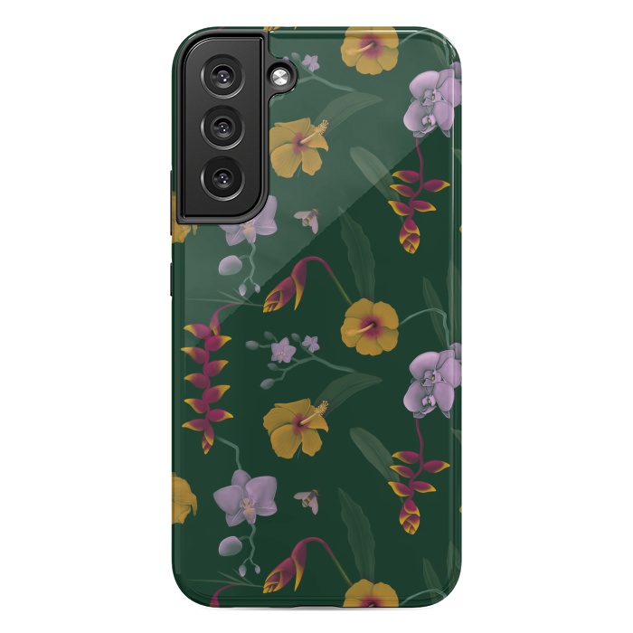 Galaxy S22 plus StrongFit Heliconia & Hibiscus by Tishya Oedit
