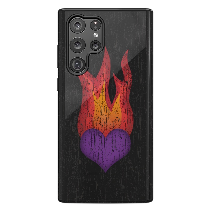 Galaxy S22 Ultra StrongFit Heart on Fire by Majoih