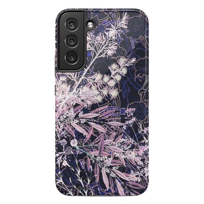 Galaxy S22 plus StrongFit Pink purple botanical illustration by Oana 