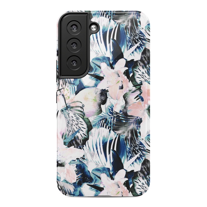 Galaxy S22 StrongFit Jungle leaves and flowers by Oana 
