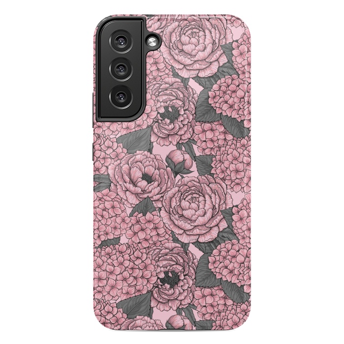 Galaxy S22 plus StrongFit Peony and hydrangea in pink by Katerina Kirilova