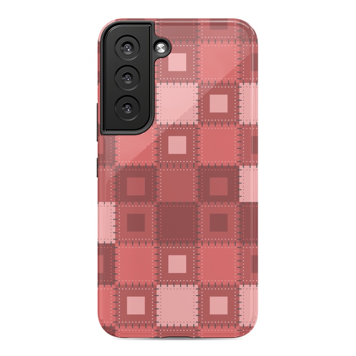 Galaxy S22 StrongFit RED WHITE PATCHWORK by MALLIKA