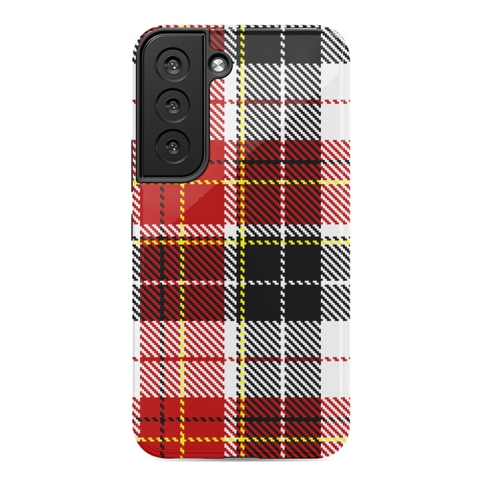 Galaxy S22 StrongFit RED AND  BLACK CHECKS by MALLIKA
