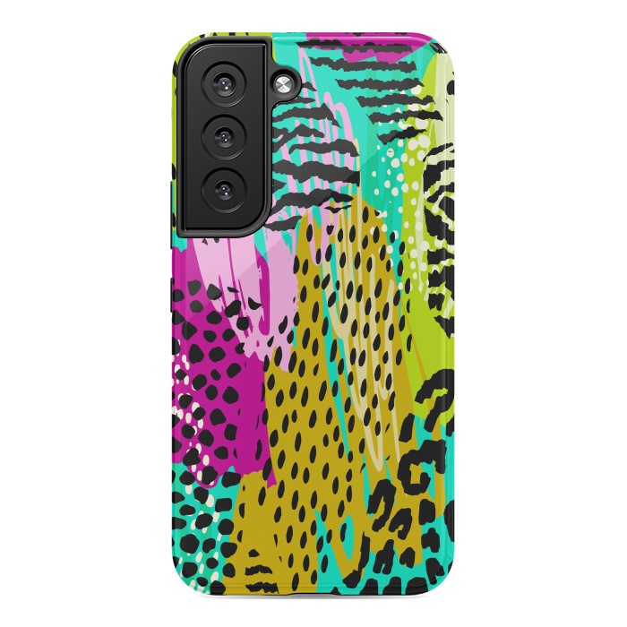 Galaxy S22 StrongFit colorful abstract animal print by haroulita
