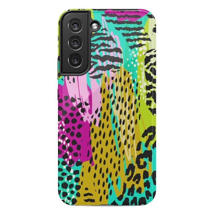 Galaxy S22 plus StrongFit colorful abstract animal print by haroulita