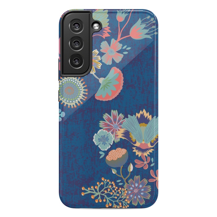 Galaxy S22 plus StrongFit Blue chinz florals by Nina Leth