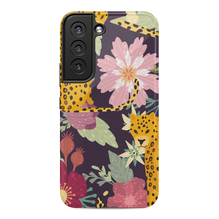 Galaxy S22 StrongFit floral leopard by haroulita