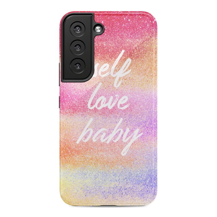 Galaxy S22 StrongFit Self Love colorful gradient glitter by Oana 