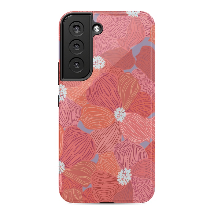 Galaxy S22 StrongFit Coral floral by Nina Leth