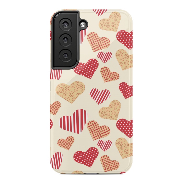 Galaxy S22 StrongFit RED GOLDEN HEARTS by MALLIKA